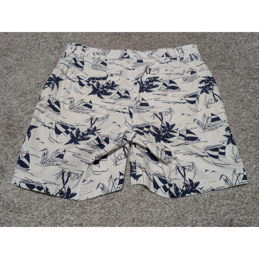 Talbots Chino Shorts Womens 4 Ivory Navy Sailboat Nautical Relaxed 7 Inseam - Picture 7 of 7